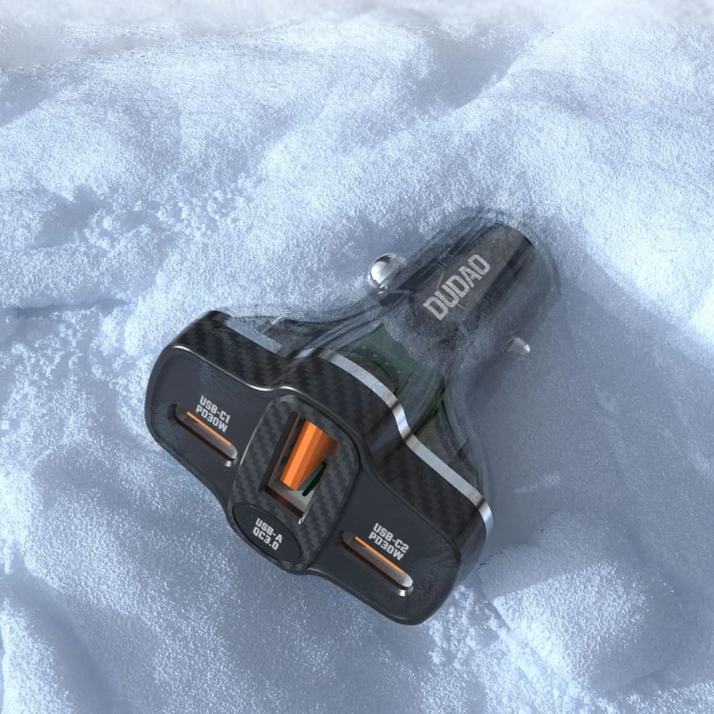 Încărcător auto Dudao R78 78W USB-C PD, 2xUSB-A QC negru - 9