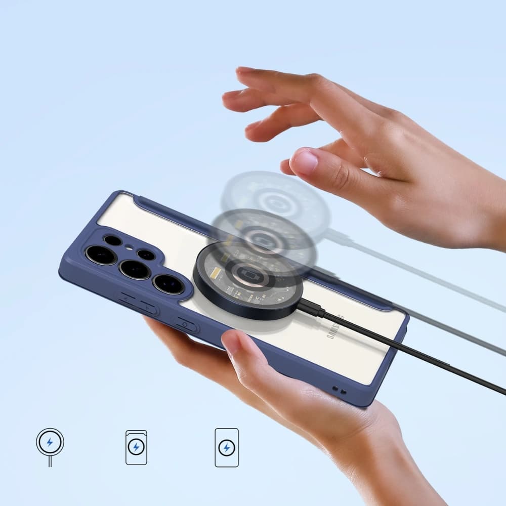 Dux Ducis Skin X Pro MagSafe Flip Case for Samsung Galaxy S25 Ultra Blue - 12