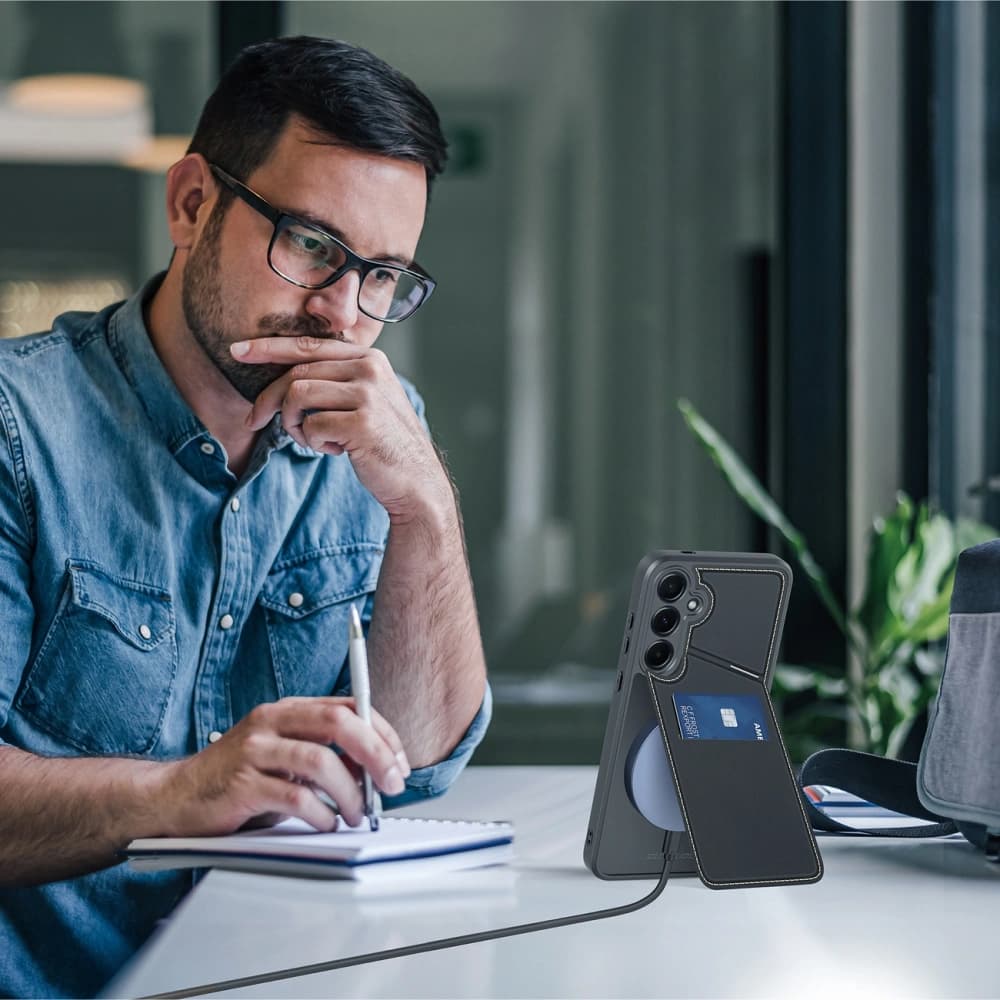 Dux Ducis Rafi II tok Samsung Galaxy S25+ Plus állvánnyal fekete - 18