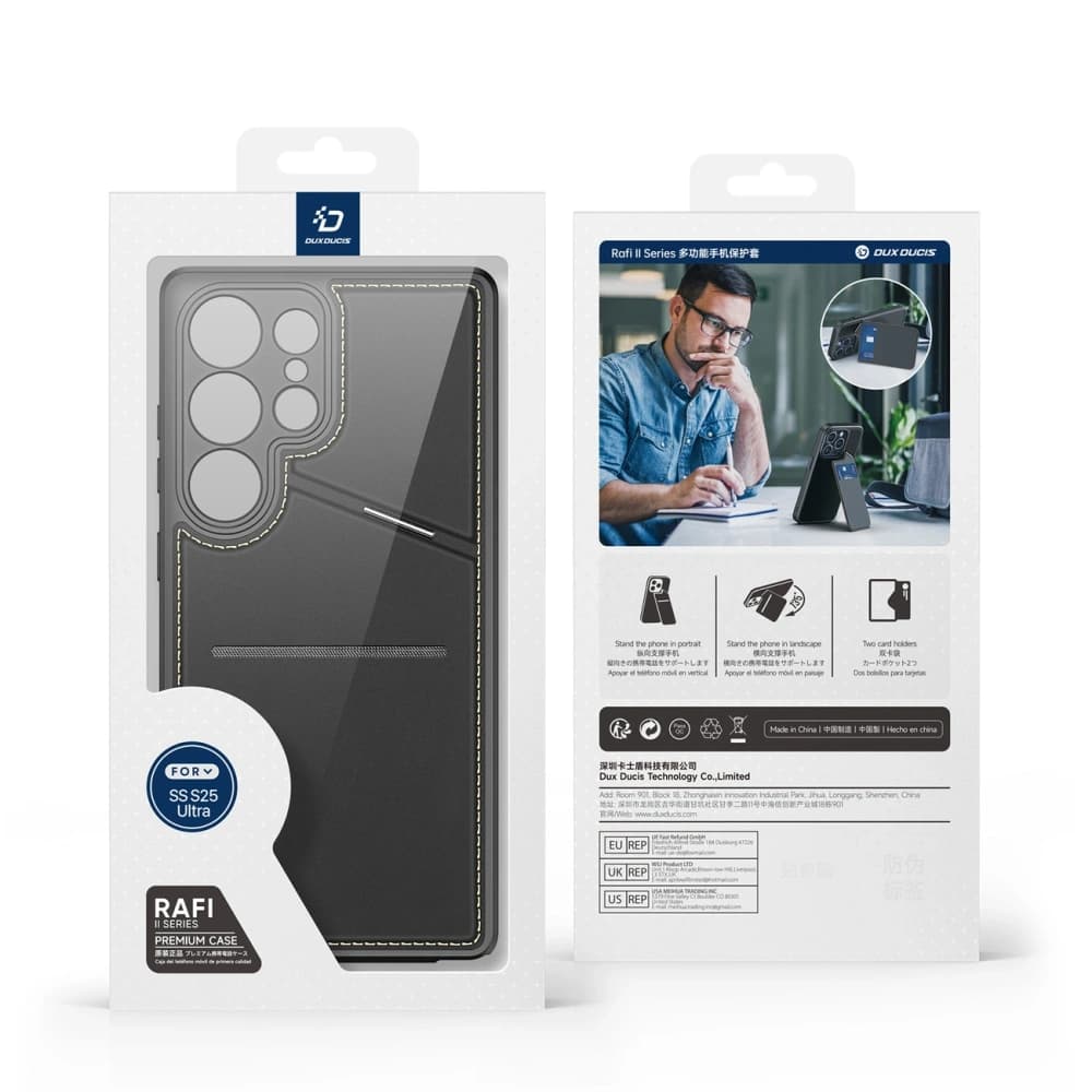 Dux Ducis Rafi II Case for Samsung Galaxy S25 Ultra with Stand Black - 17