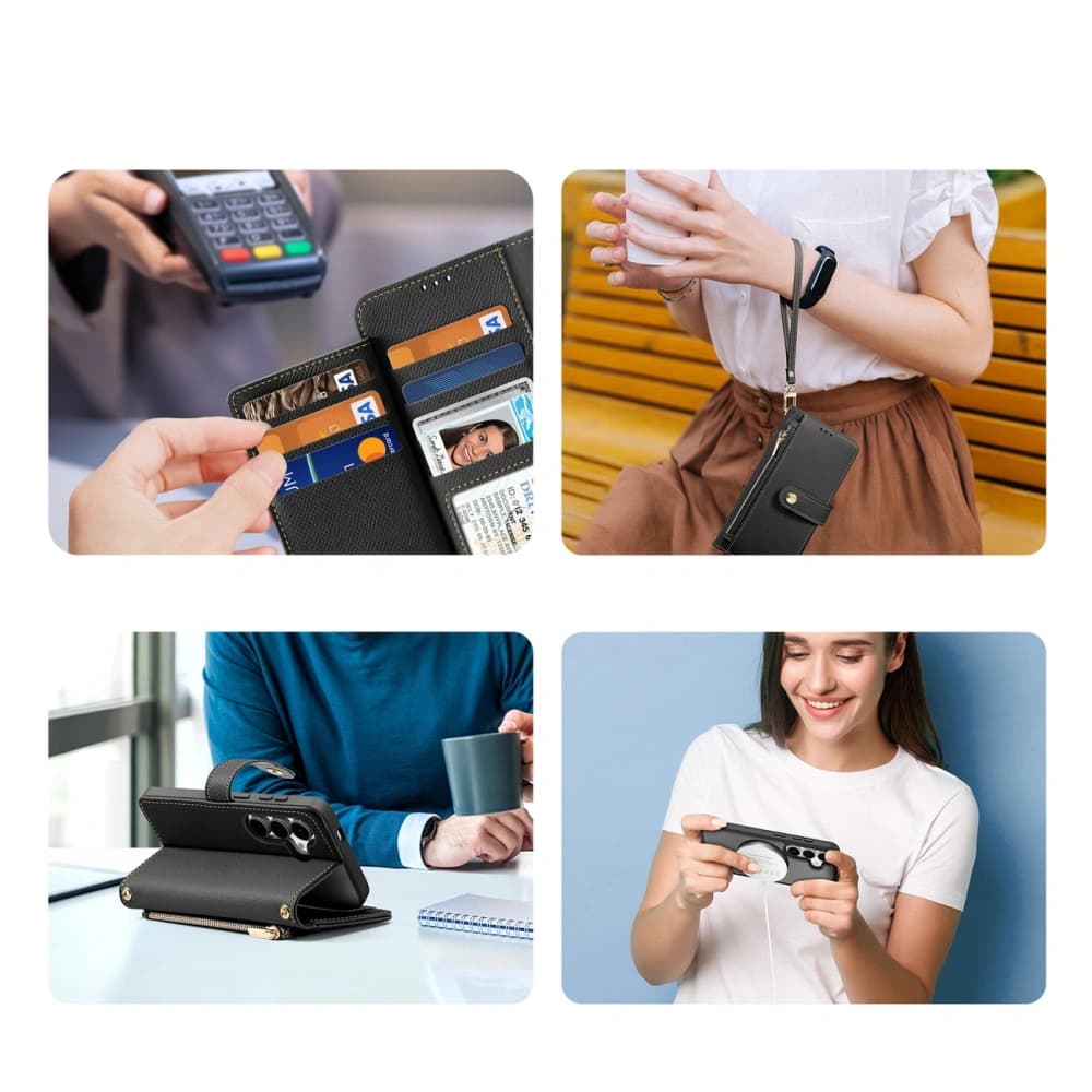 Dux Ducis Lawa Flip Case for Samsung Galaxy S25 with detachable magnetic wallet black - 6