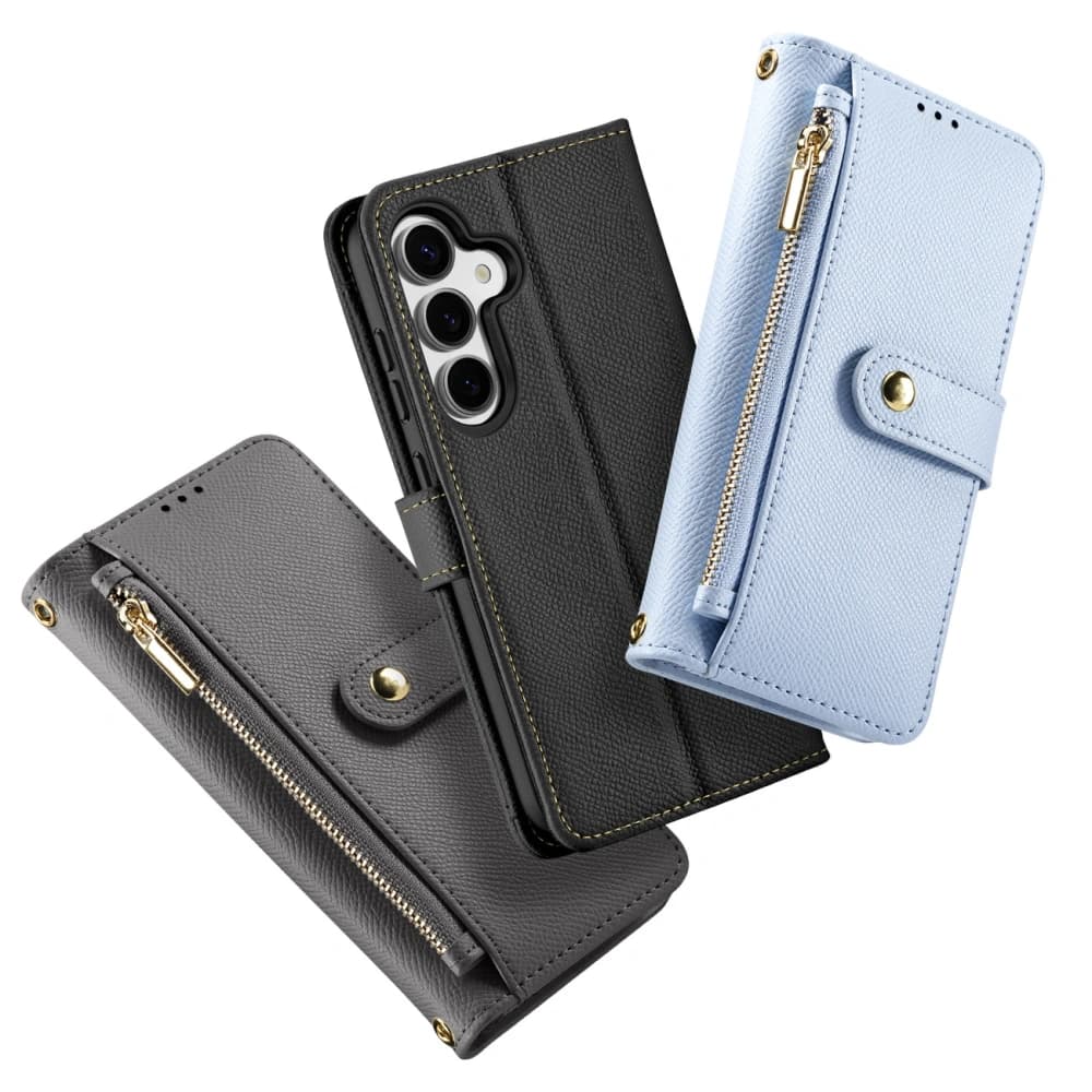 Etui cu clapetă Dux Ducis Lawa pentru Samsung Galaxy S25 cu portofel magnetic detașabil albastru - 11
