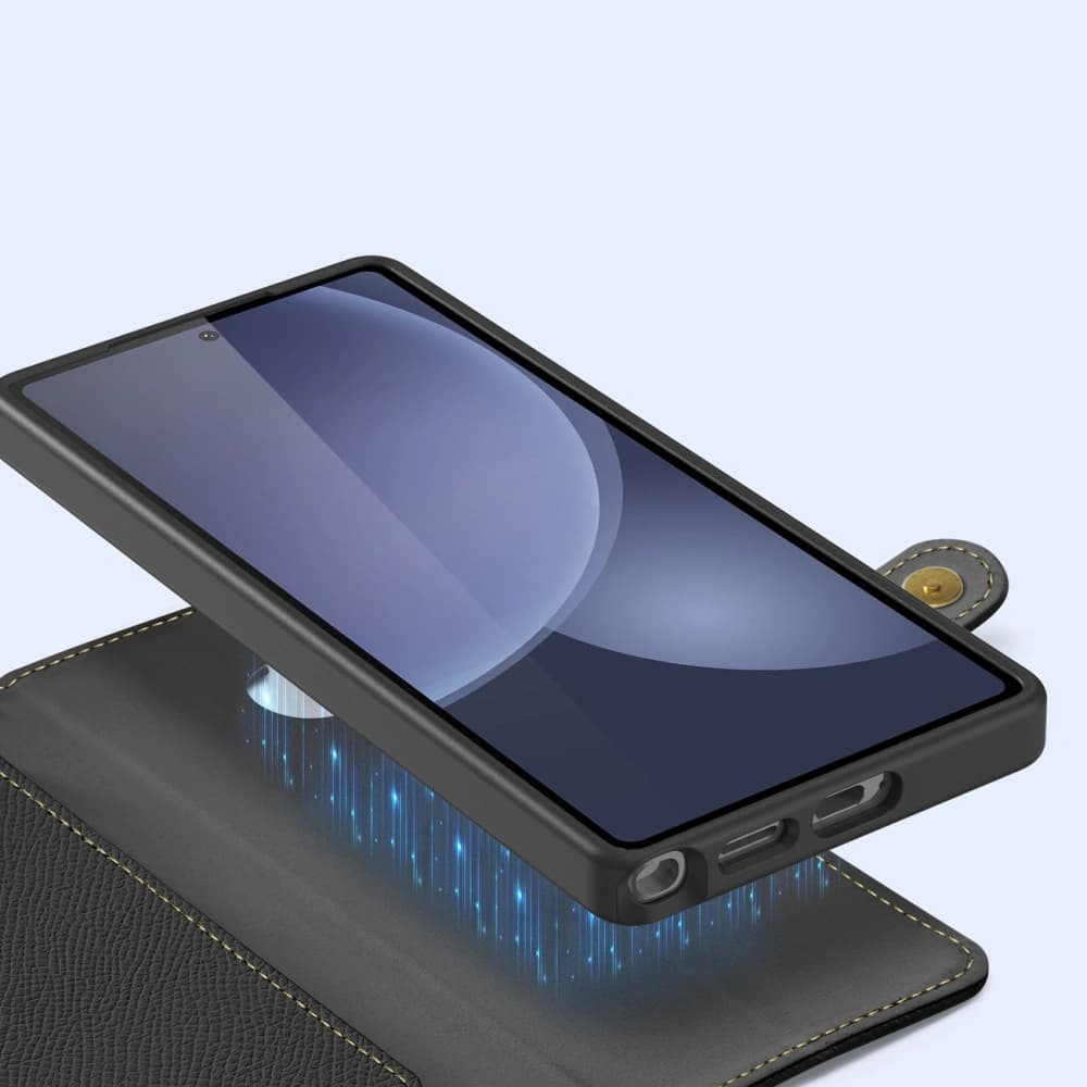 Husa cu clapetă Dux Ducis Lawa pentru Samsung Galaxy S25 Ultra cu portofel magnetic detașabil negru - 9