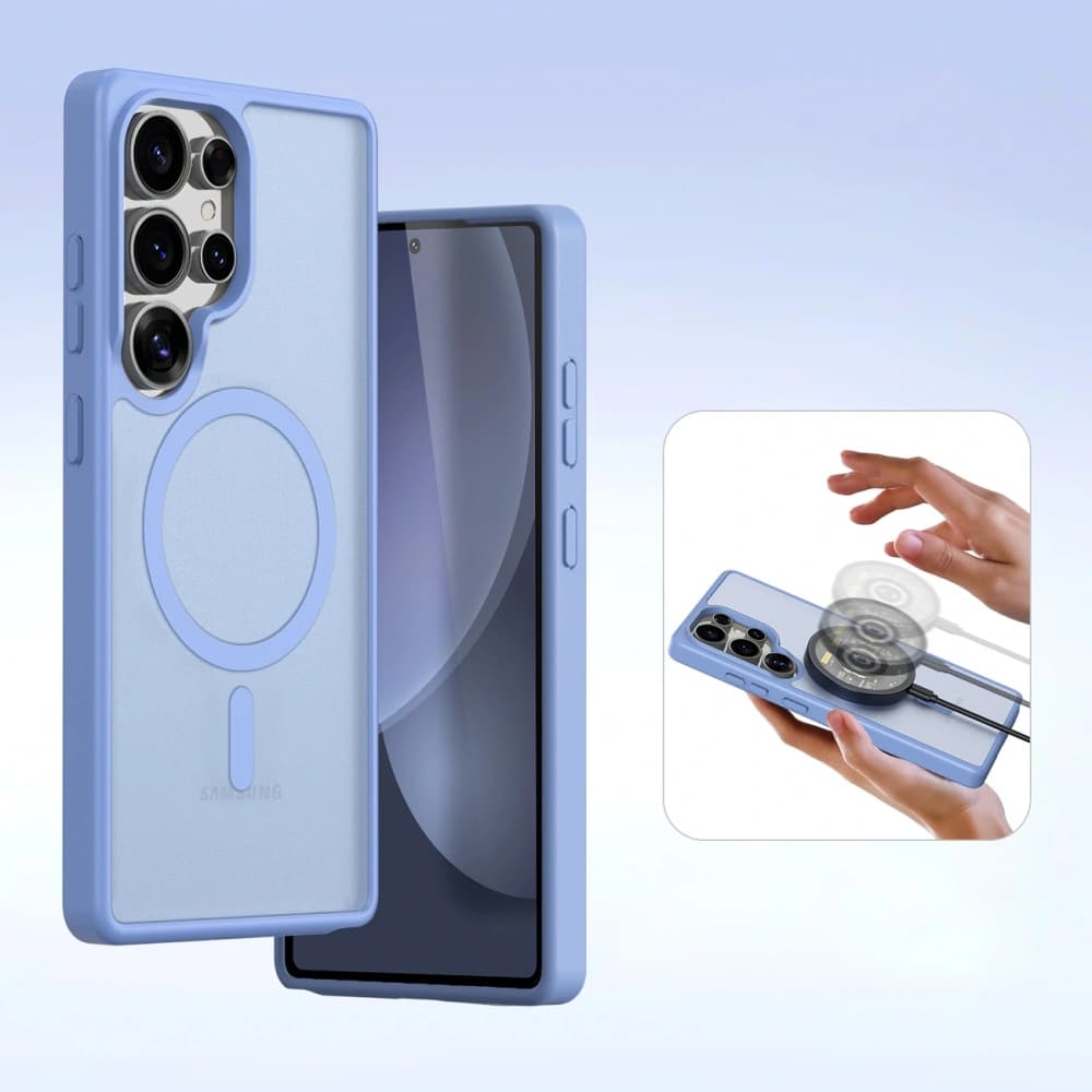 Etui cu clapetă Dux Ducis Lawa pentru Samsung Galaxy S25 Ultra cu portofel magnetic detașabil, albastru - 7