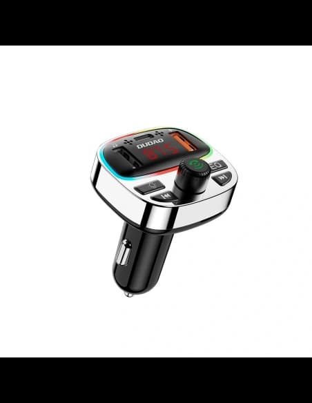 Dudao R2 PRO+ 2xUSB-A, USB-C PD 25W Bluetooth 5.3 RGB fekete-ezüst