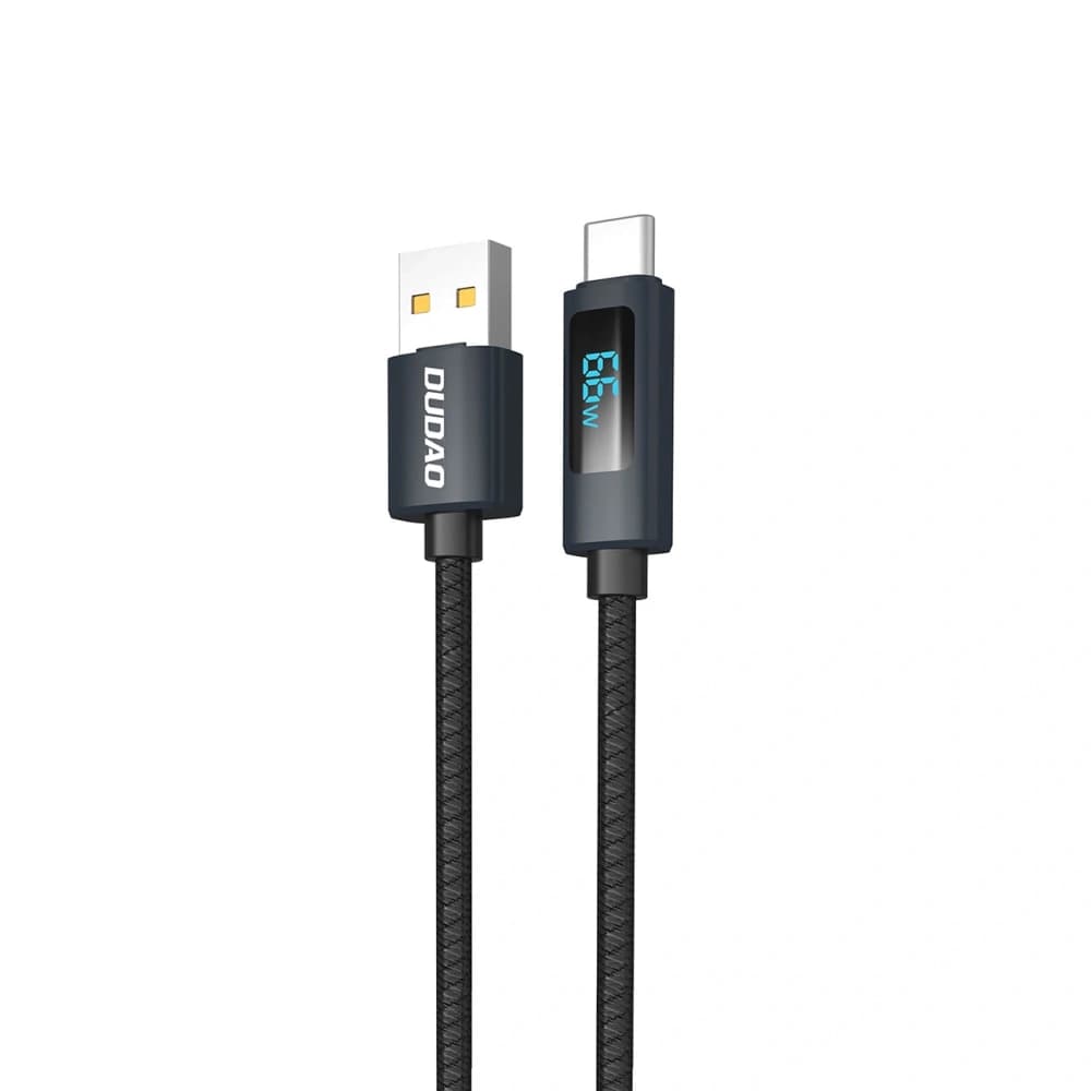 Kabel Dudao L7T USB-A / USB-C 66W s LED displejem 1m černý - 1