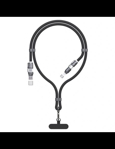 Kabel 4w1 mit Dudao L20MAX USB-A / USB-C 65W, USB-C / Lightning 27W PD QC 1,5m schwarz