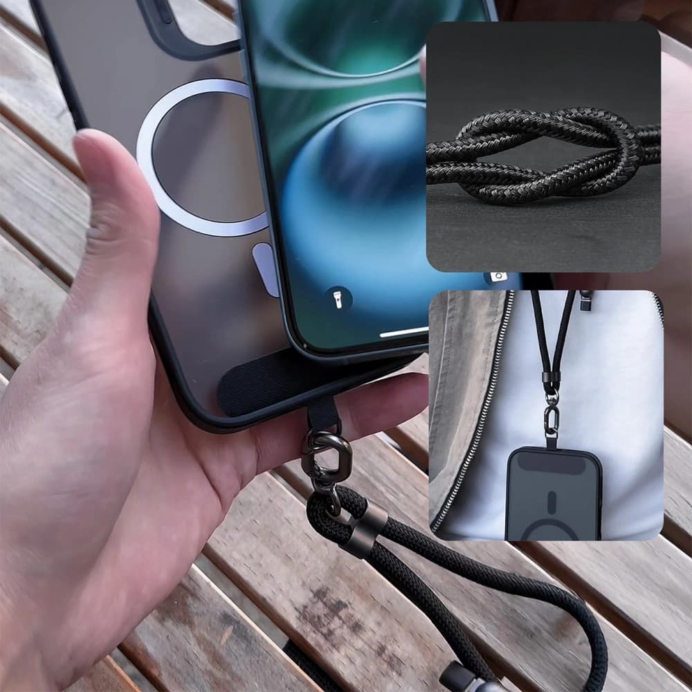 Kabel 4v1 se smyčkou Dudao L20MAX USB-A / USB-C 65W, USB-C / Lightning 27W PD QC 1,5m černý - 5