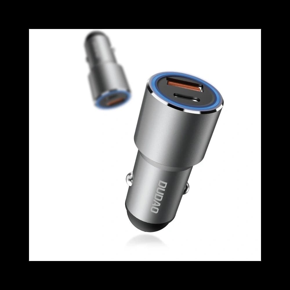 Dudao R4PQ Car Charger USB-A, USB-C Power Delivery Quick Charge 22.5W gray - 1