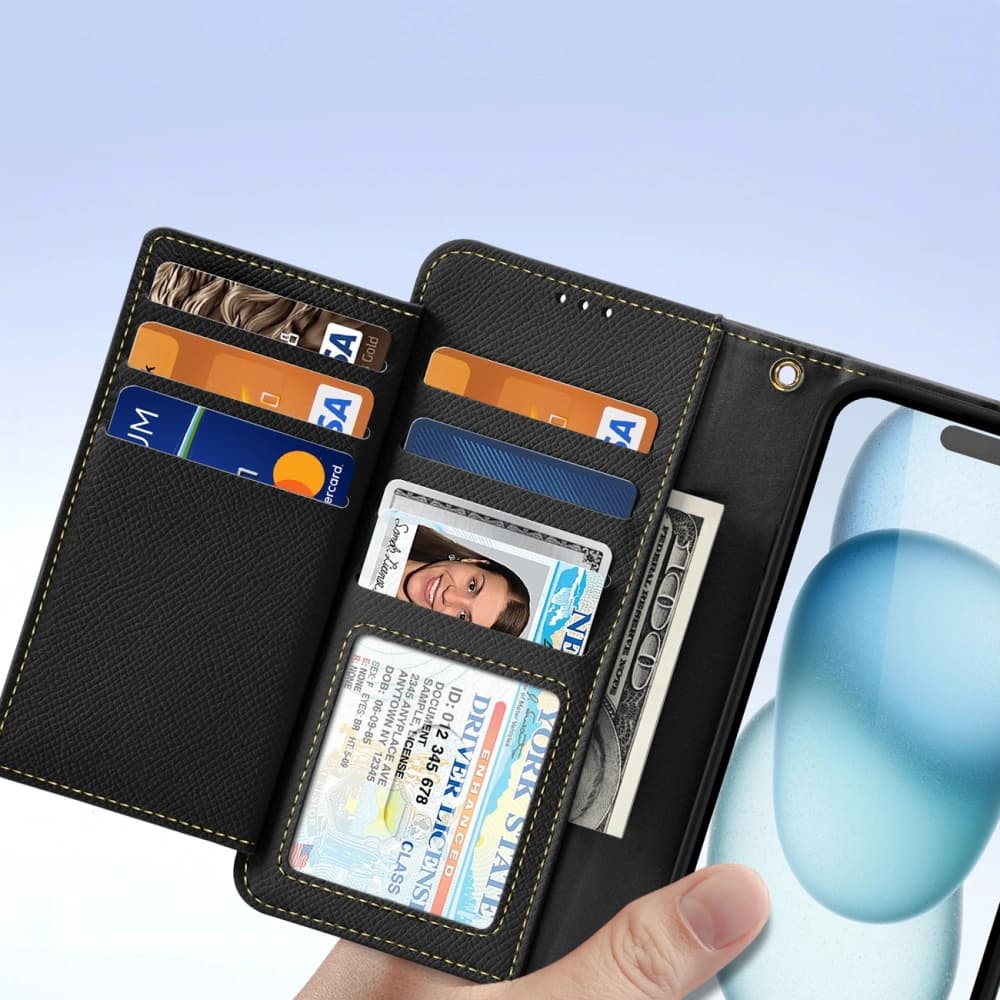 Husă cu clapetă Dux Ducis Lawa pentru Apple iPhone 15 neagră - 7