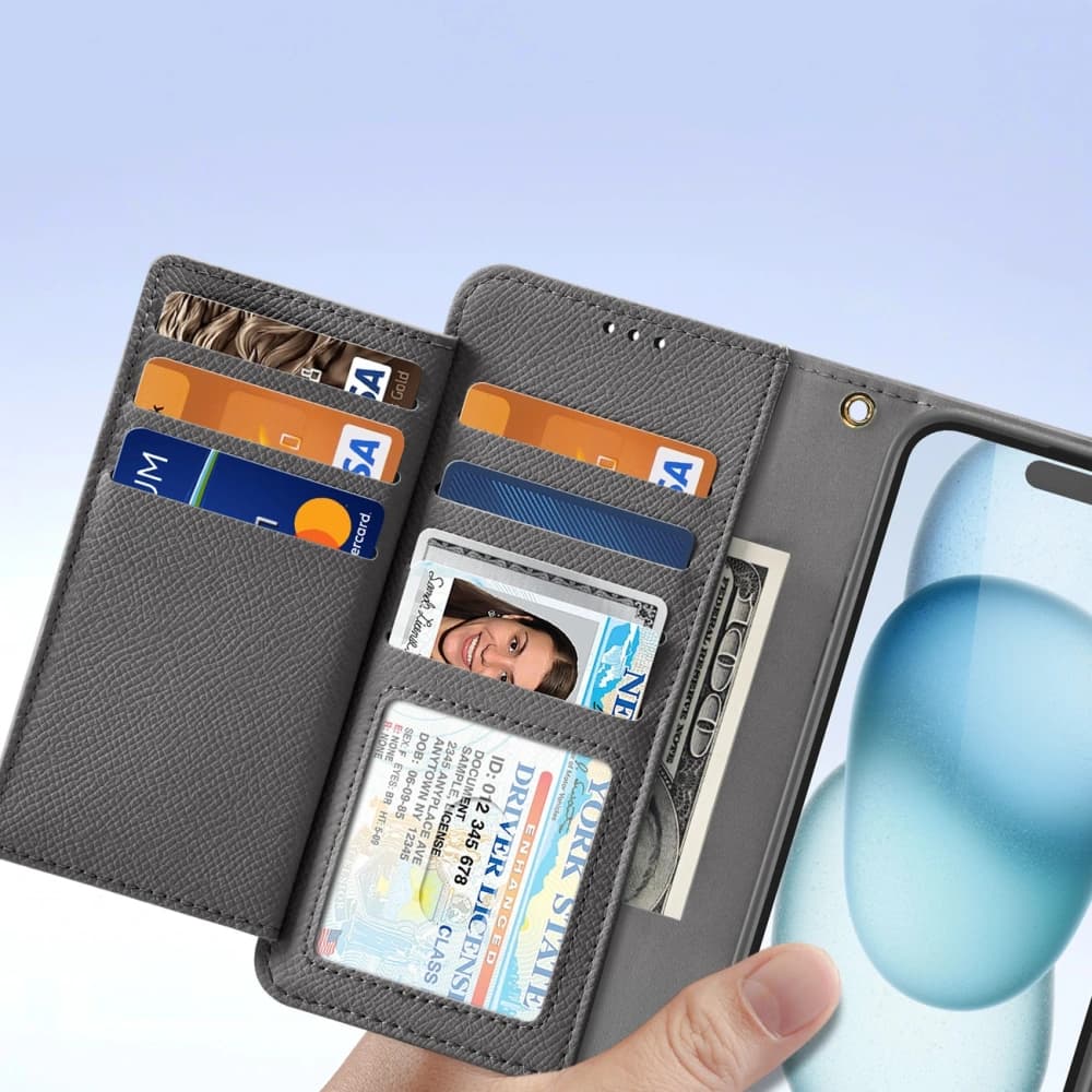 Husa cu clapetă Dux Ducis Lawa pentru Apple iPhone 15 gri - 8