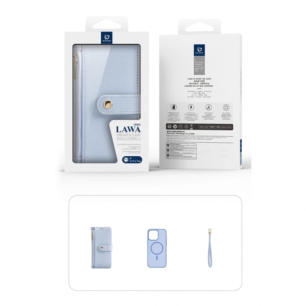 Dux Ducis Lawa Flip Case for Apple iPhone 15 Pro Blue - 4