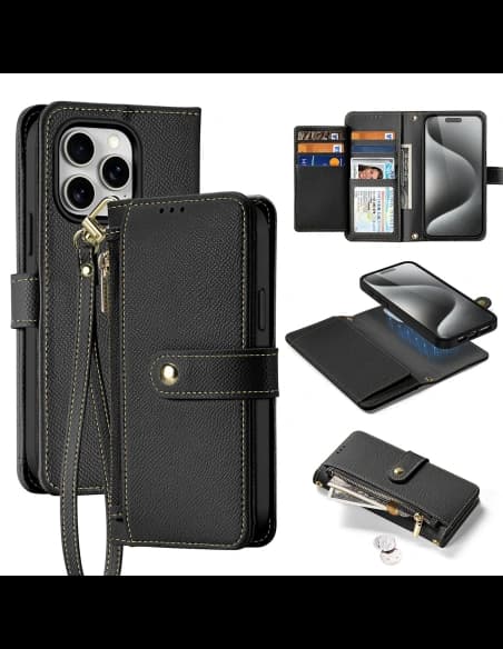 Husa cu clapetă Dux Ducis Lawa pentru Apple iPhone 15 Pro Max neagră