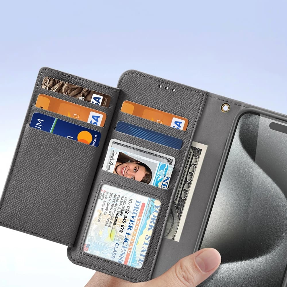 Husa cu clapetă Dux Ducis Lawa pentru Apple iPhone 15 Pro Max gri - 8