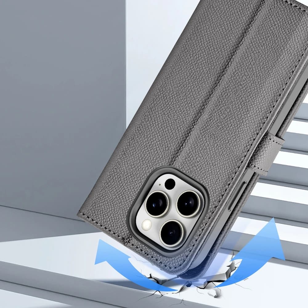 Husa cu clapetă Dux Ducis Lawa pentru Apple iPhone 15 Pro Max gri - 10