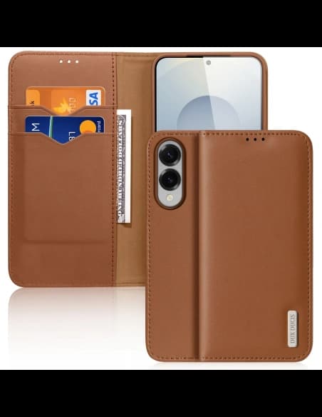 Husa cu clapetă Dux Ducis Hivo pentru Samsung Galaxy S25 Edge, maro