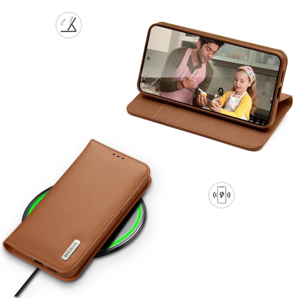 Husa cu clapetă Dux Ducis Hivo pentru Samsung Galaxy S25 Edge, maro - 6