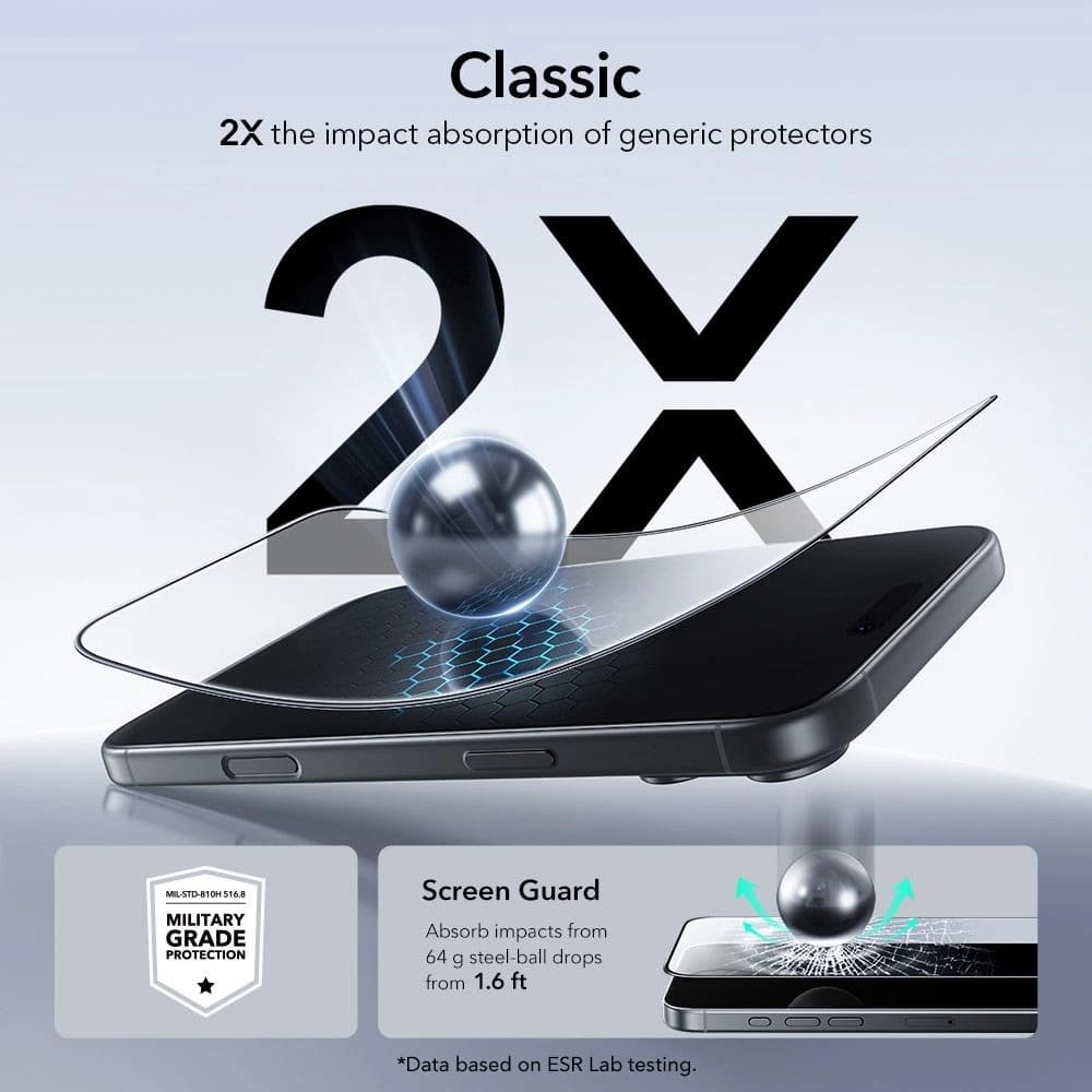ESR Ultrafit gehärtetes Glas für Apple iPhone 17 Pro Max Klar [2 PACK] - 4