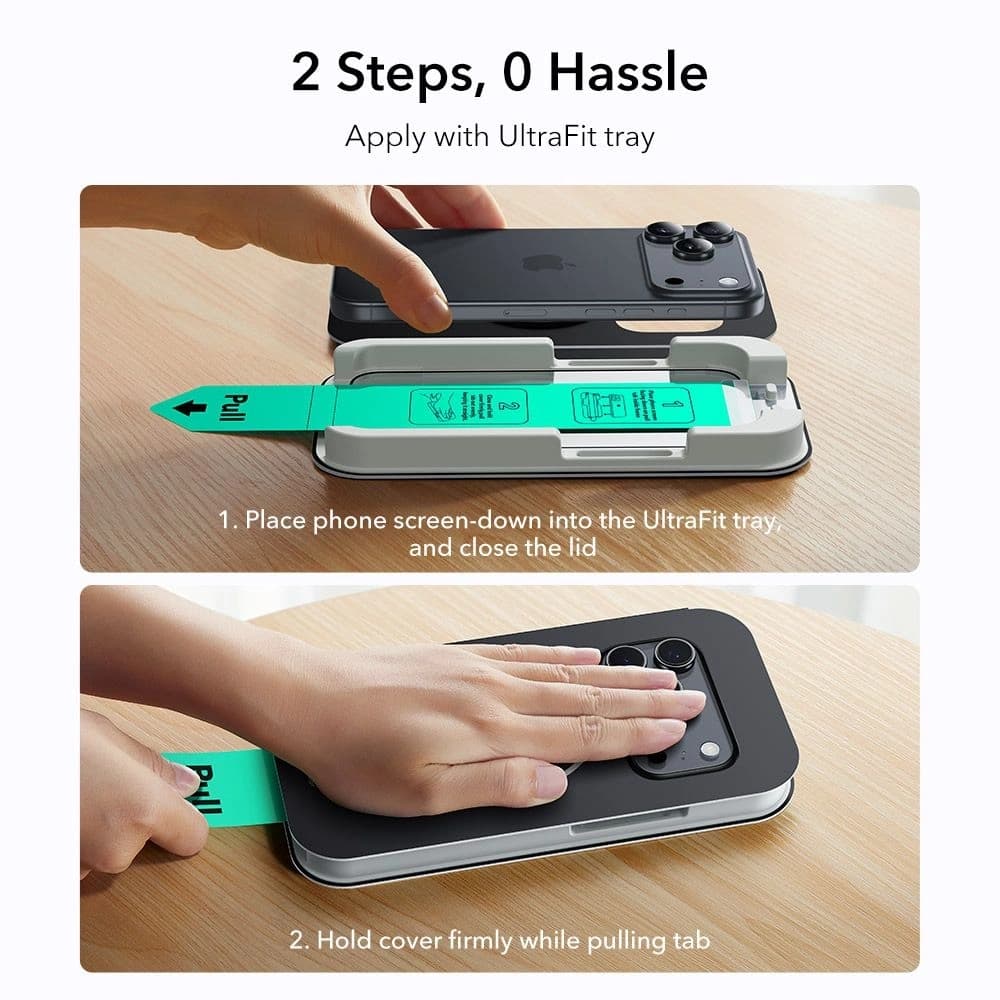 ESR Ultrafit gehärtetes Glas für Apple iPhone 17 Pro Max Klar [2 PACK] - 8