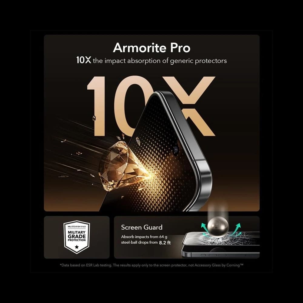 ESR Ultrafit Armorite Pro Edzett Üveg Apple iPhone 16 Pro / 17-hez Átlátszó - 4