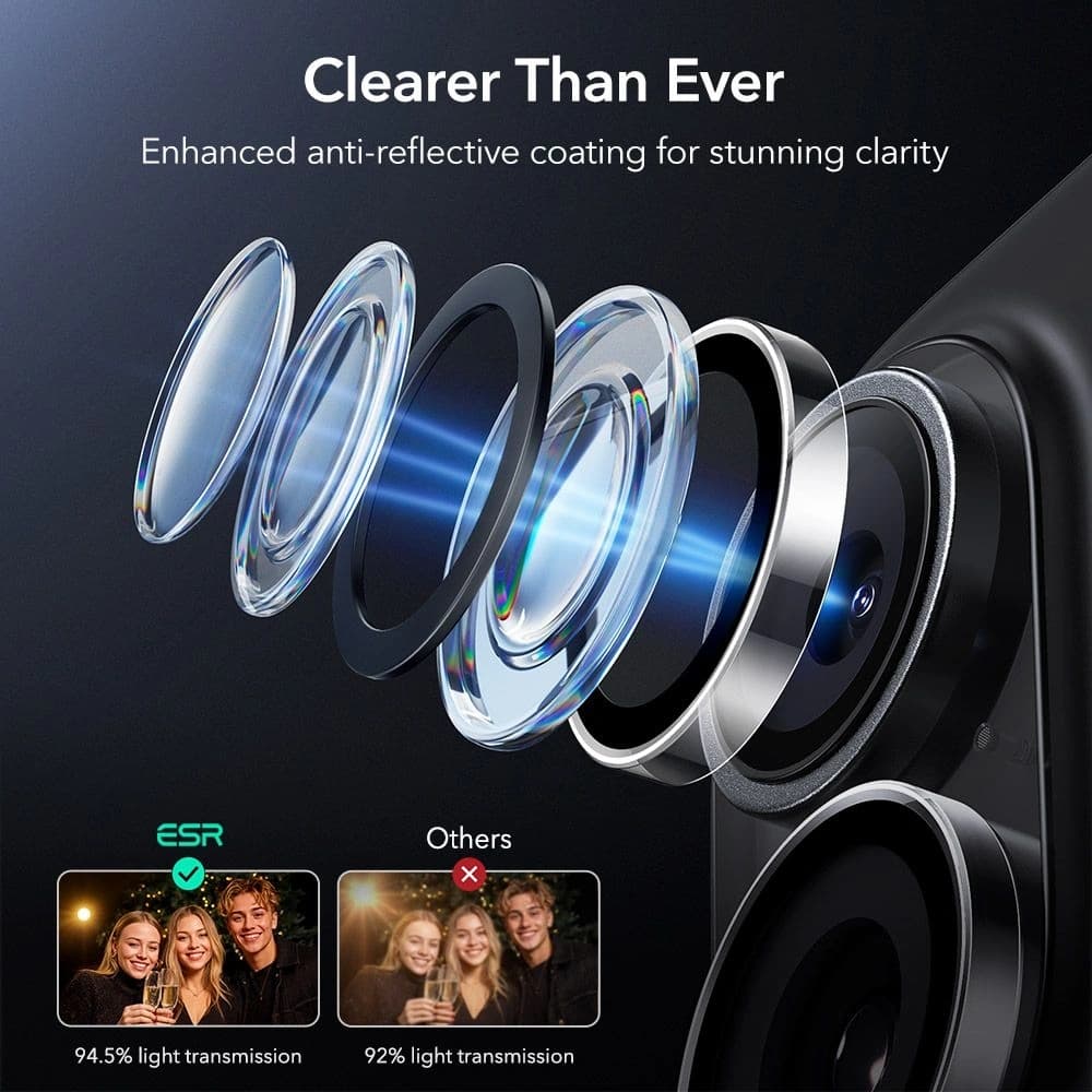 ESR Armorite Kamera Schutz für Apple iPhone 16 / 16 Plus / 17 Klar - 6