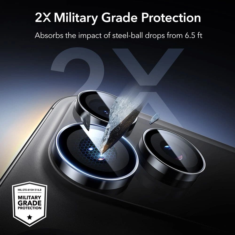 Protecție pentru cameră ESR Armorite pentru Apple iPhone 14 Pro / 14 Pro Max / 15 Pro / 15 Pro Max / 16 Pro / 16 Pro Max / 17 Pro / 17 Pro Max Negru - 5