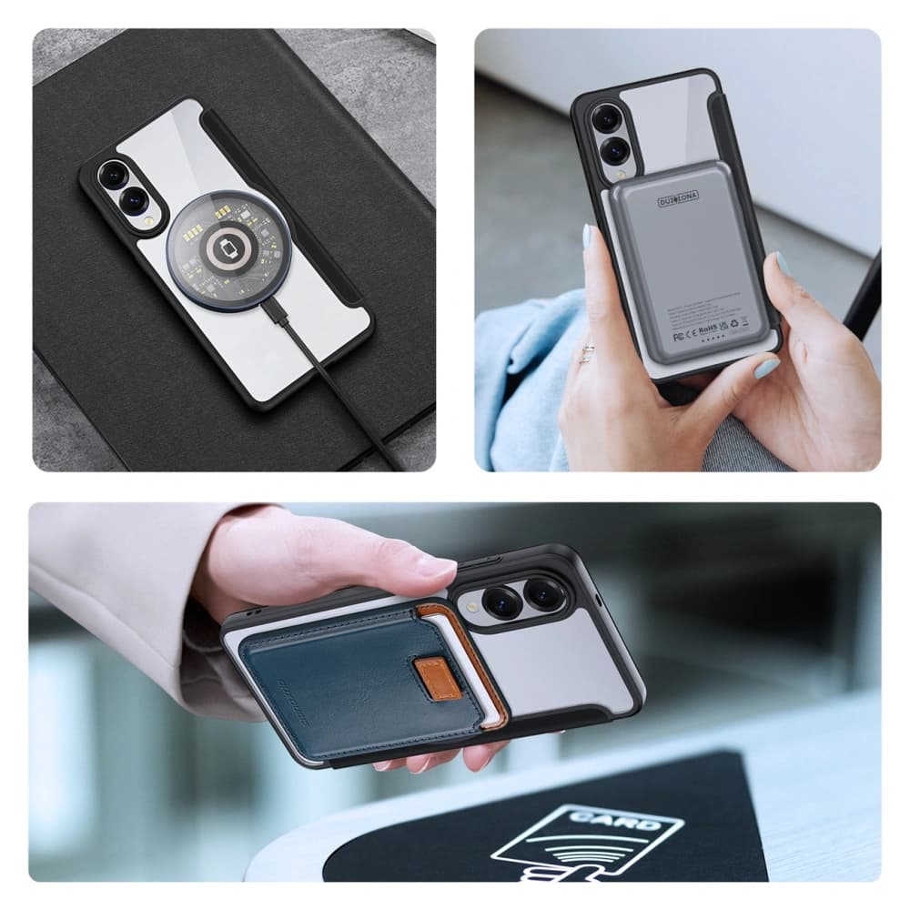 Husa cu clapetă Dux Ducis Skin X Pro cu MagSafe pentru Samsung Galaxy S25 Edge neagră - 4