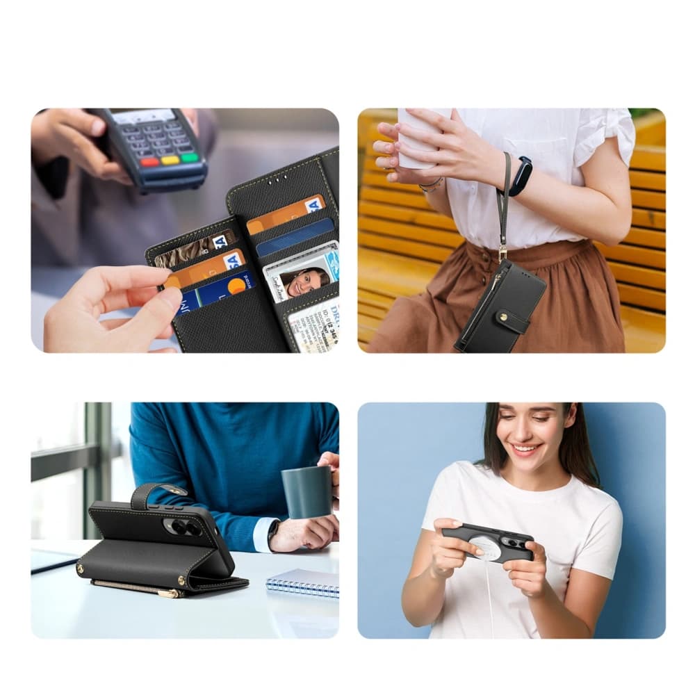 Husa cu clapetă Dux Ducis Lawa MagSafe pentru Samsung Galaxy S25 Edge neagră - 4