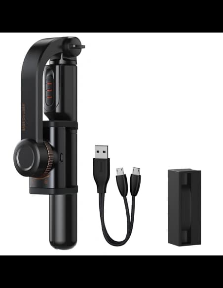 Gimbal jednoosiowy / selfie stick / statyw Baseus Lovely z funkcją tripoda, Bluetooth (czarny)