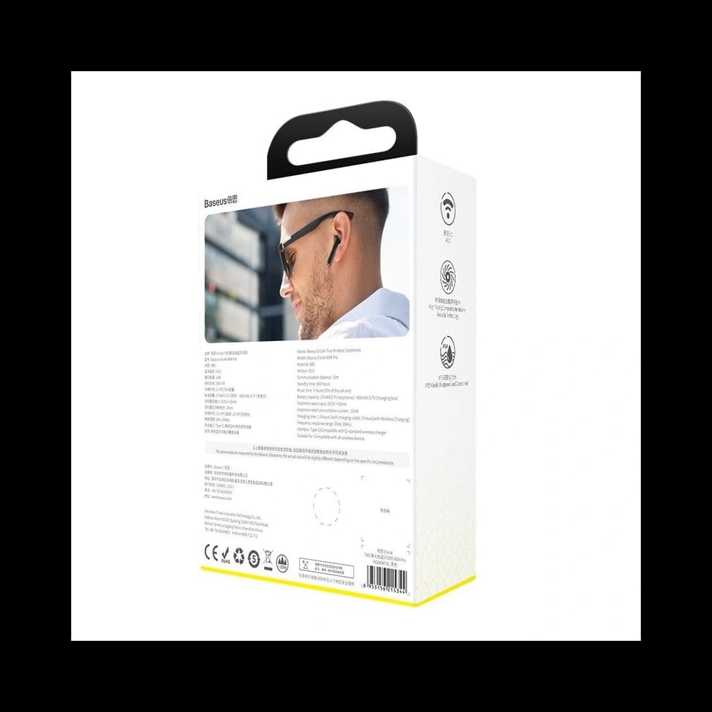 Baseus Drahtloser Kopfhörer Encok W04 TWS, Bluetooth 5.0 (schwarz) - 7