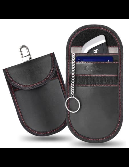 Tech-Protect KLR100 Pouch Blocare Semnal RFID Fără Cheie Negru/Roșu