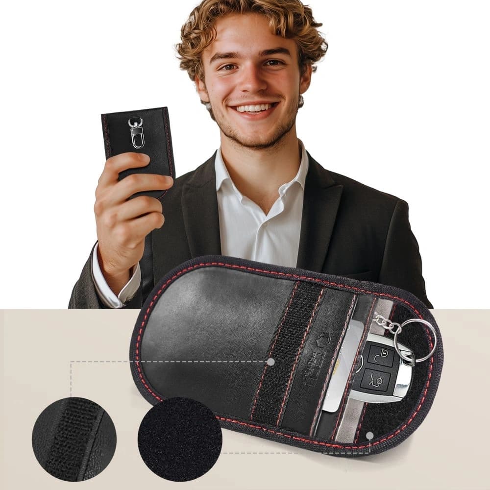 Tech-Protect KLR100 Tasche Schlüssel-los RFID Signal Blocker Hülle Schwarz/Rot - 3