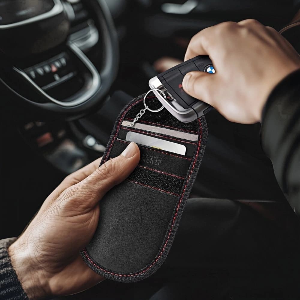 Tech-Protect KLR100 Tasche Schlüssel-los RFID Signal Blocker Hülle Schwarz/Rot - 4