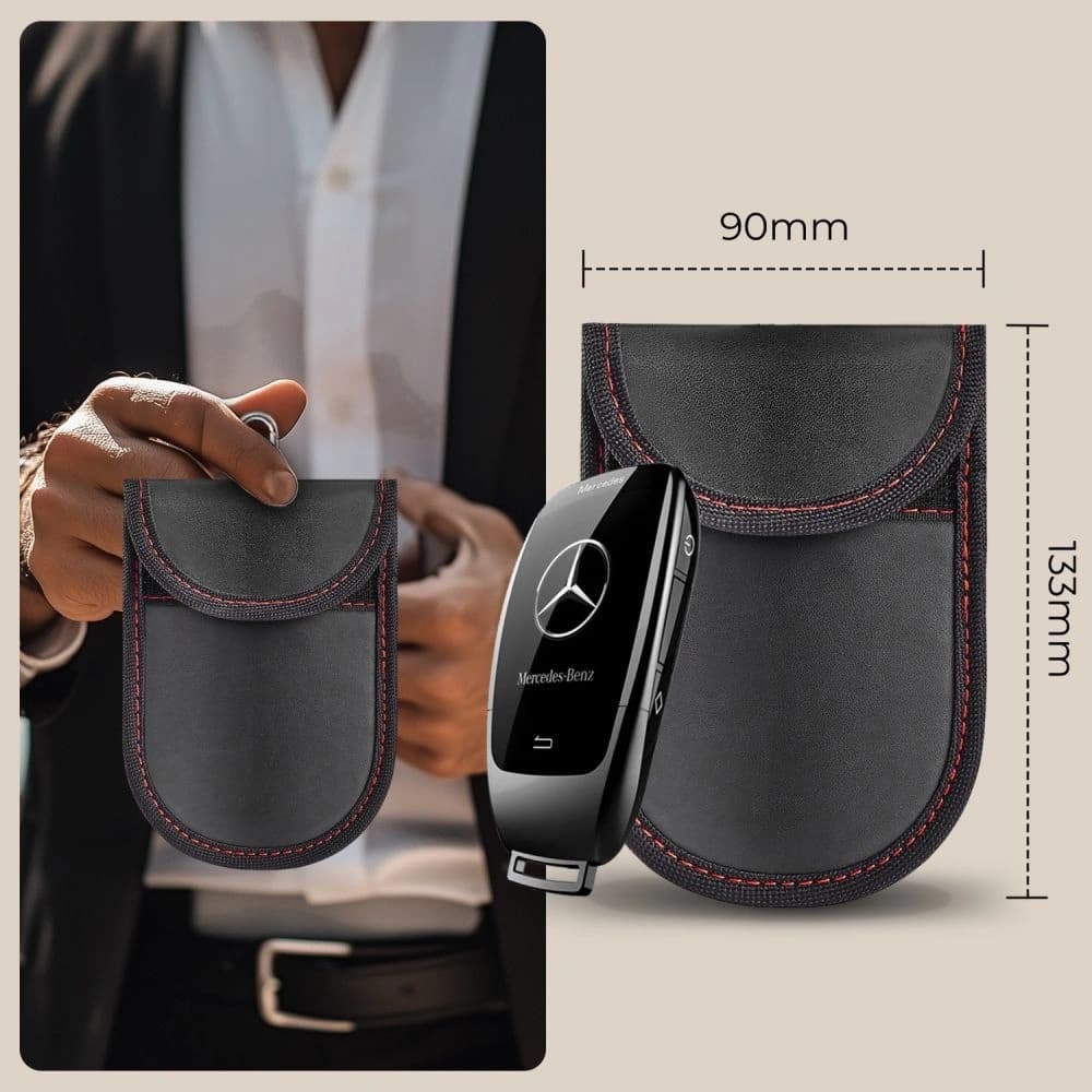 Tech-Protect KLR100 Tasche Schlüssel-los RFID Signal Blocker Hülle Schwarz/Rot - 6