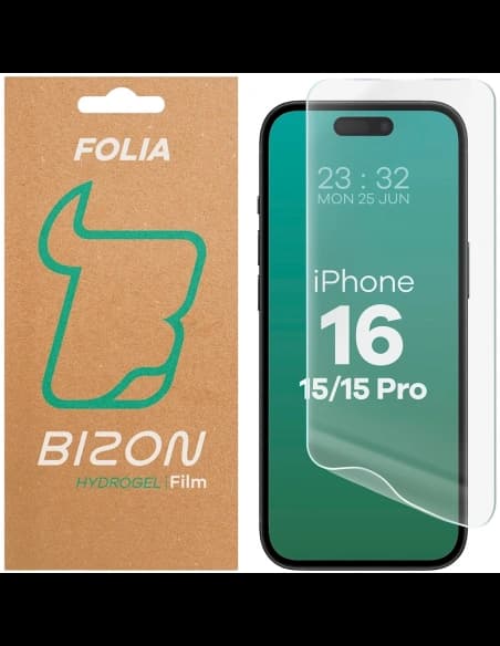 Bizon Glass Hydrogel Front Apple iPhone 15 / 15 Pro / 16