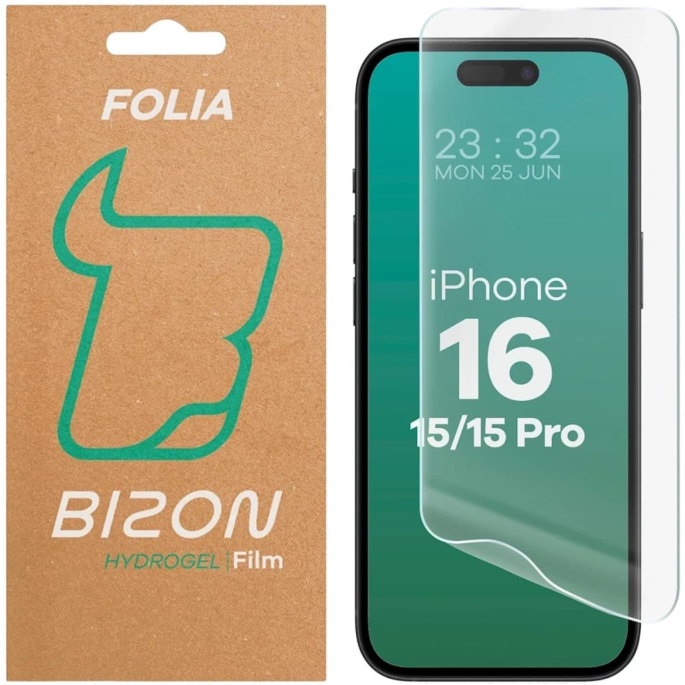 Bizon Glass Hydrogel Front Apple iPhone 15 / 15 Pro / 16 - 1