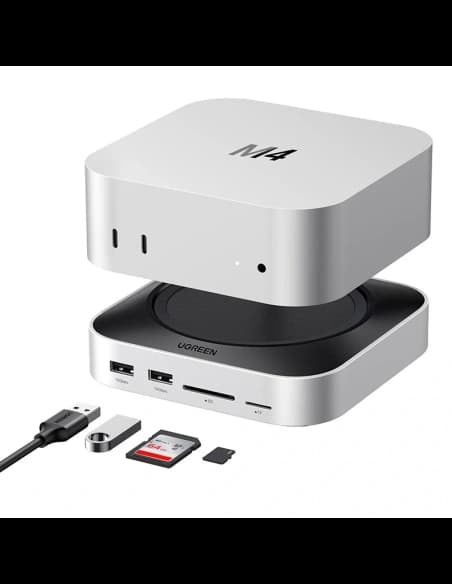 UGREEN CM841 Stație de Docking 11 în 1 USB-C / 3xUSB-A 3.2, 2xUSB-C 3.2, 2xUSB-A 3.0, NVMe, SD/TF (gri)