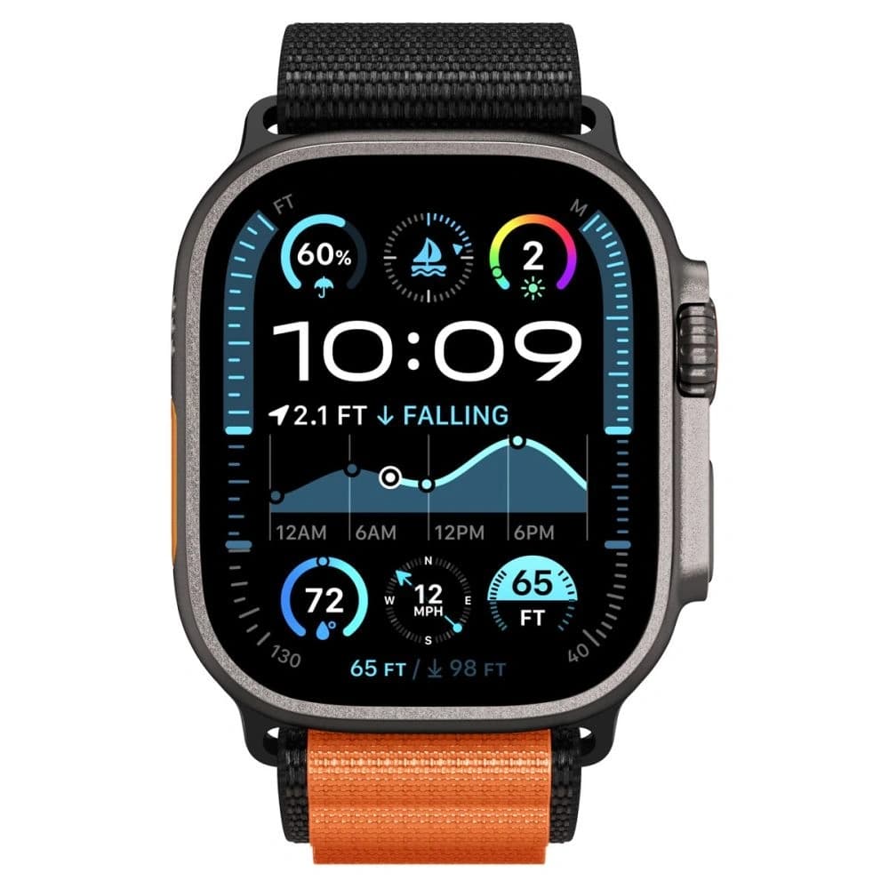 Spigen WBF1 Pásek Apple Watch 6/7/8/9/10/SE/Ultra 1/2 44/45/46/49mm Černá/oranžová - 4