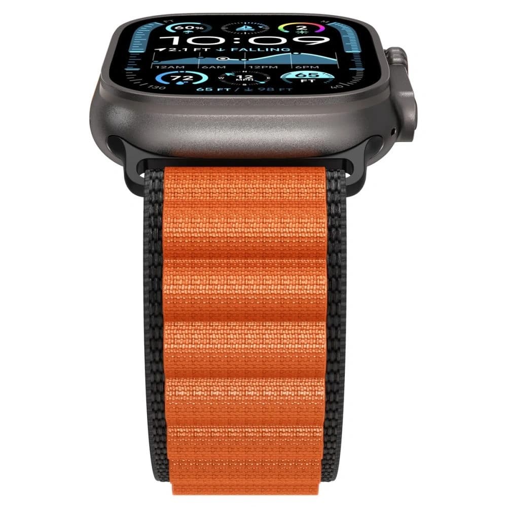 Spigen WBF1 Pásek Apple Watch 6/7/8/9/10/SE/Ultra 1/2 44/45/46/49mm Černá/oranžová - 7