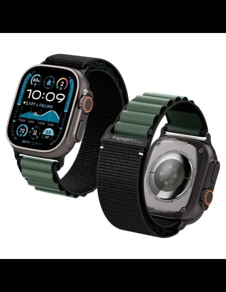 Spigen WBF1 Band für Apple Watch 6/7/8/9/10/SE/Ultra 1/2 44/45/46/49mm Schwarz/Grün