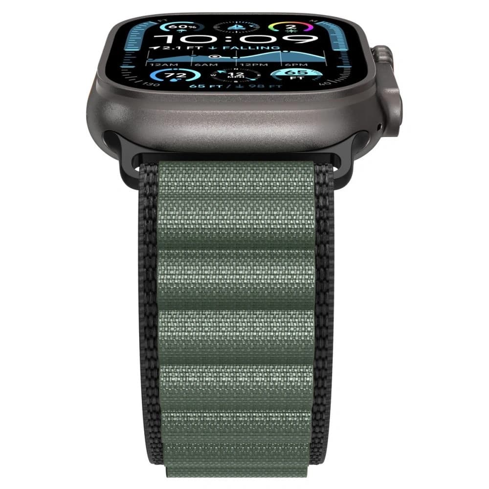 Spigen WBF1 Pásek Apple Watch 6/7/8/9/10/SE/Ultra 1/2 44/45/46/49mm Černá/zelená - 7