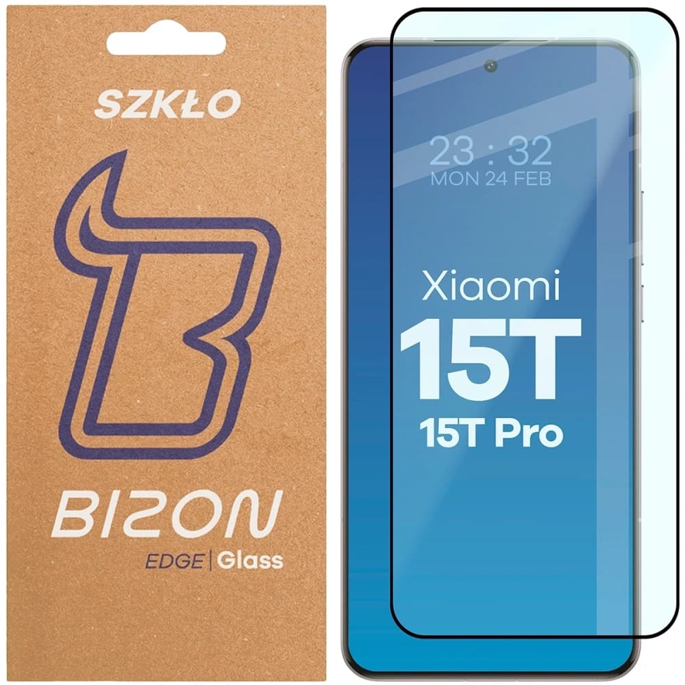 Bizon Glass Edge 2 Xiaomi 15T / 15T Pro fekete keret - 1