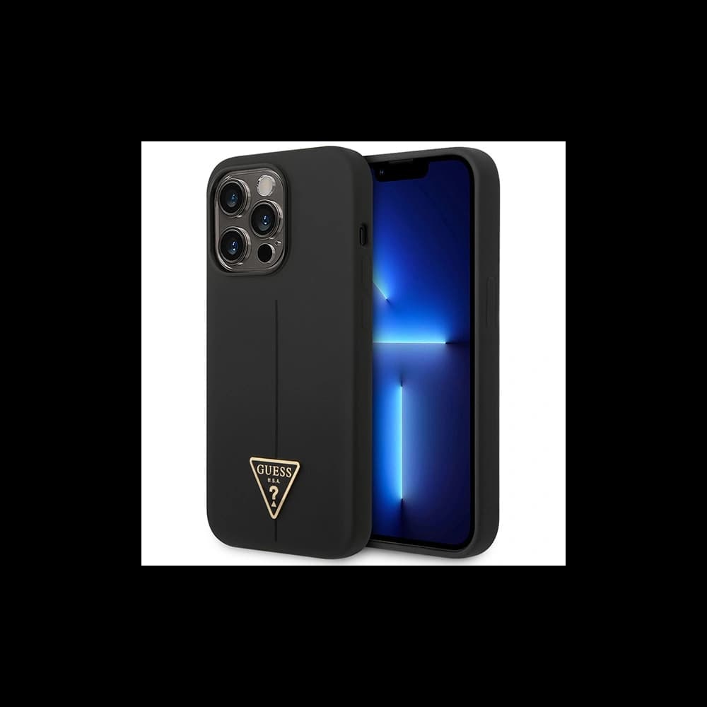 [CR] Etui Guess GUHCP14XSLTGK Apple iPhone 14 Pro Max negru/black hardcase Silicone Triangle - 1
