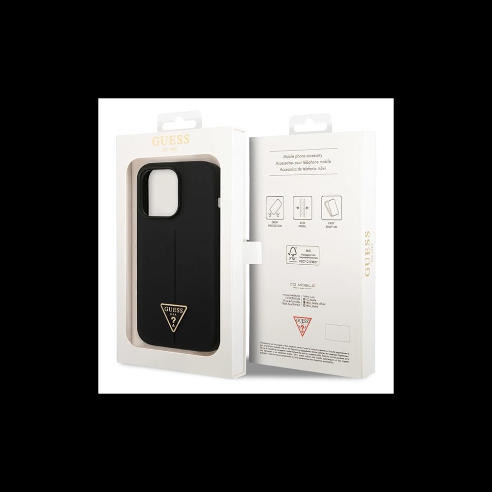 [CR] Etui Guess GUHCP14XSLTGK Apple iPhone 14 Pro Max negru/black hardcase Silicone Triangle - 8