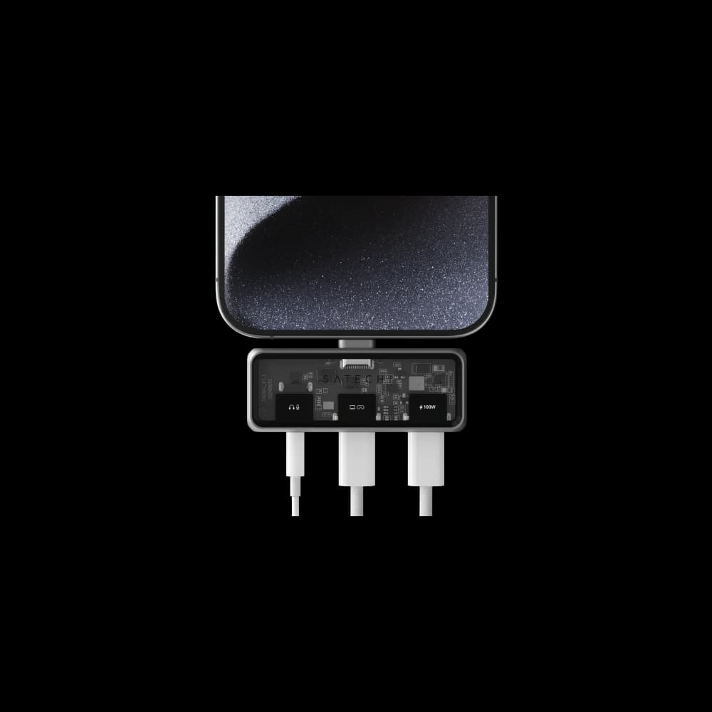 Satechi Mobile XR Hub cu Audio, USB-C / USB-C PD 100W, USB-C DP 1.4 4K@60Hz, Jack de 3.5mm gri - 3