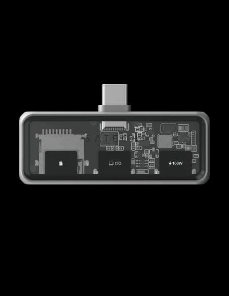 Satechi Mobile XR Hub, USB-C / USB-C PD 100W, USB-C DP 1.4 4K@60Hz, cititor de carduri microSD gri