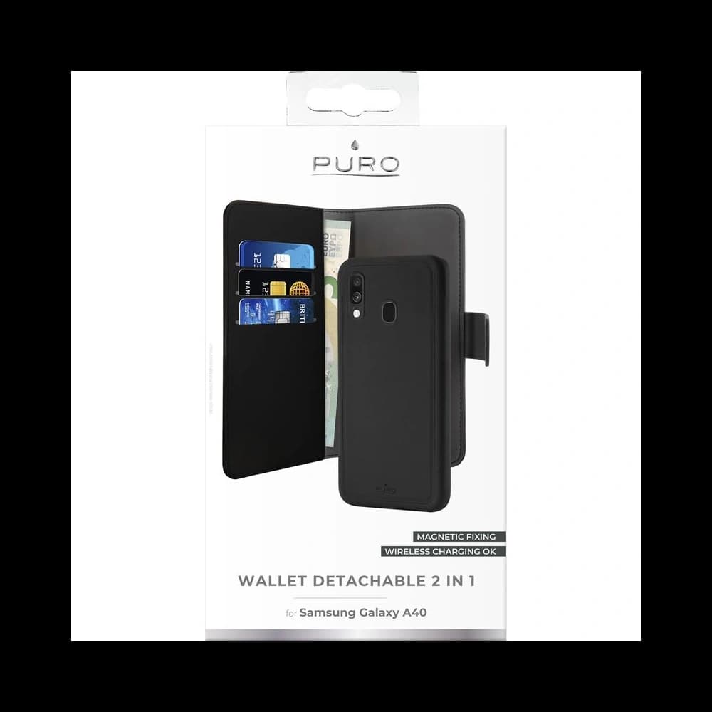 PURO Wallet Detachable 2in1 Samsung Galaxy A40 (black) - 3