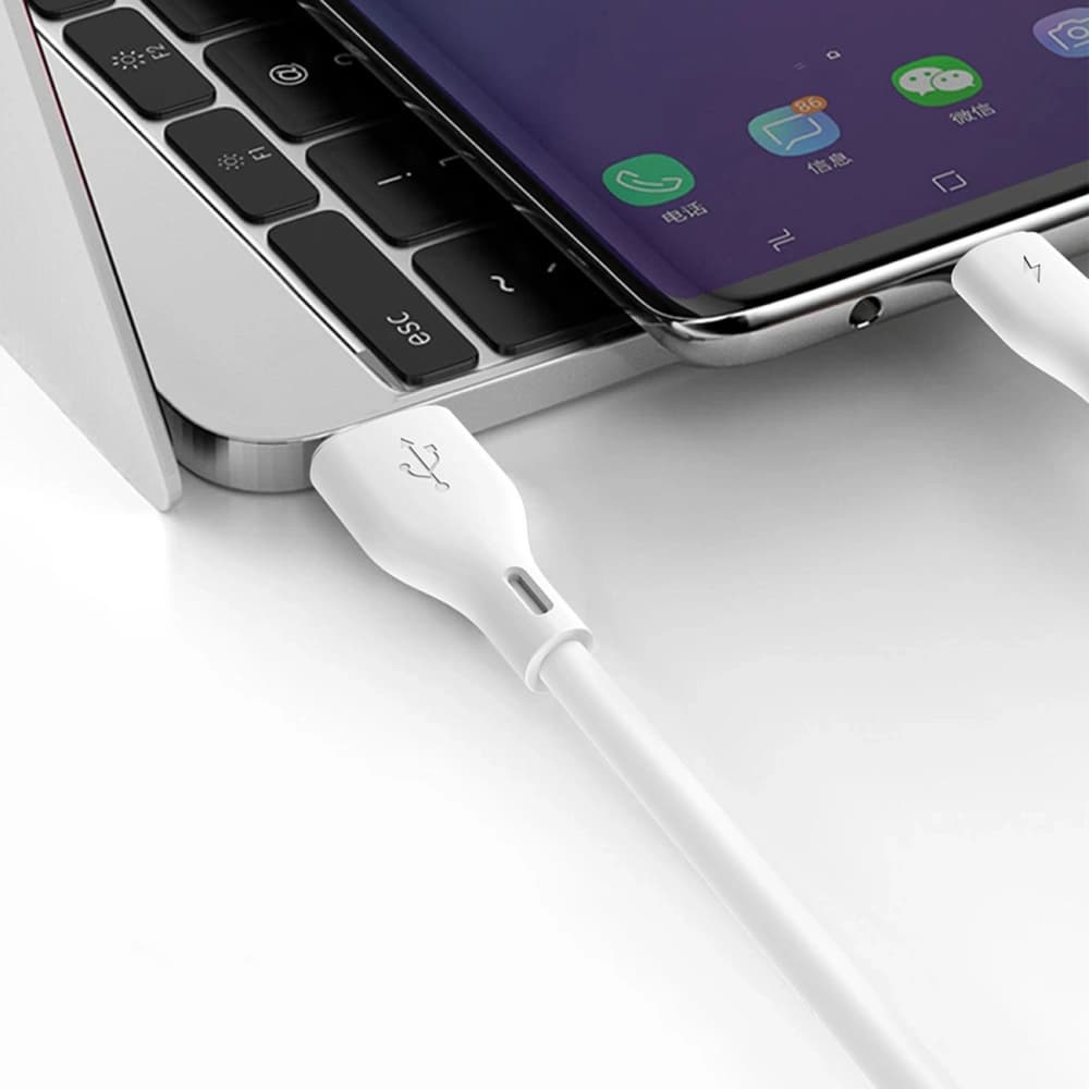 DUDAO L2T USB-A / USB-C 5A 1m weißes Kabel - 2