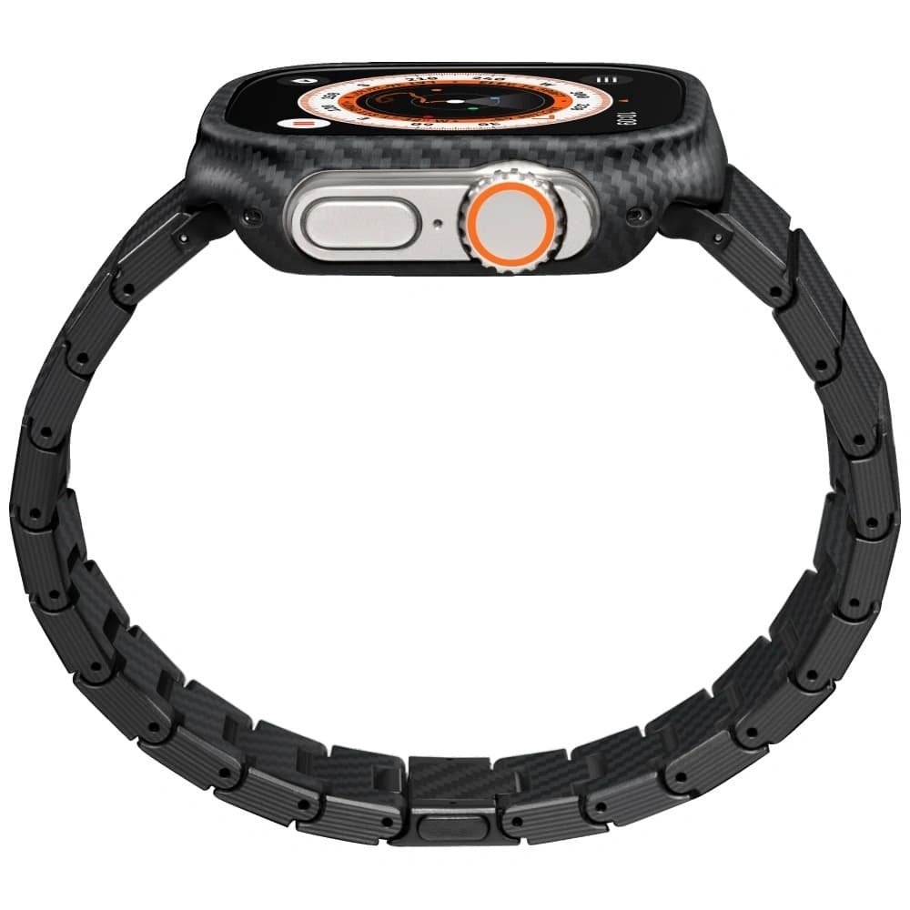 PITAKA Carbon Fiber Modern pentru Apple Watch 1/2/3/4/5/6/7/8/9/10/11/SE/SE 3/Ultra/Ultra 2/Ultra 3 negru gri - 2
