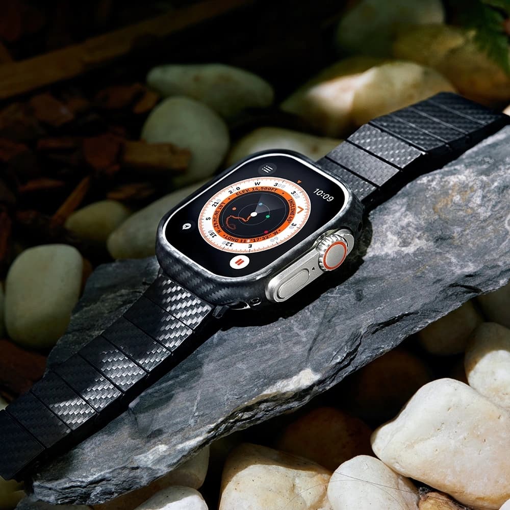 PITAKA Carbon Fiber Modern pentru Apple Watch 1/2/3/4/5/6/7/8/9/10/11/SE/SE 3/Ultra/Ultra 2/Ultra 3 negru gri - 18